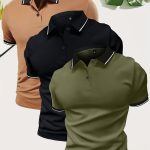 3Pcs Breathable Regular Fit Golf Shirt, Men's Casual V-Neck T-Shirt Short Sleeve For Summer, Men's Clothing - Image 2