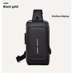 1pc Anti-theft Sling Chest Bag For Men, Password Lock Crossbody Bag For Hanging Out & Daily Commute, Cool Motorcycle Sport Bag - Image 3