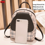 Plaid Backpack With Adjustable Straps, Cute Small Backpack, Zipper Casual Shoulder Bag, Card Wallet, Mobile Casual Phone Bag, Casual Camera Bag, Lipstick Bag, Key Bag, Single Shoulder Bag, Diagonal Span Bag, Backpack Dual Purpose (6.3*2.4*8.3)Inch - Image 6