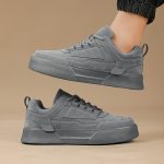Men's Trendy Solid Skate Shoes, Comfy Non Slip Casual Lace Up Sneakers For Men's Outdoor Activities - Image 6
