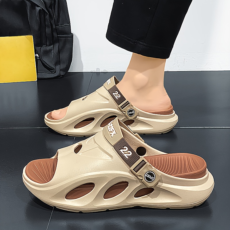 156491a3-819f-43bf-a27b-efa8c3e3f253.jpg Men's Fashion EVA Slides, Non Slip Quick-drying Open Toe Slippers For Indoor Outdoor Walking, Men's Summer Beach Slides - Image 1