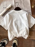 Letter & Mountain Print T-shirt, Short Sleeve Crew Neck Casual Top For Summer & Spring, Women's Clothing - Image 3