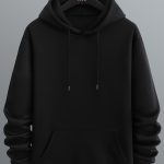 Men's Long Sleeve Solid Hoodies Street Casual Sports And Fashionable With Kangaroo Pocket Sweatshirt, Suitable For Outdoor Sports, For Autumn And Winter, Fashionable And Versatile - Image 8