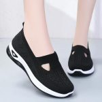 Women's Solid Color Knitted Sneakers, Soft Sole Platform Casual Walking Shoes, Low-top Breathable Daily Shoes - Image 12