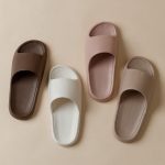 Simple Solid Color Slides, Casual Open Toe Soft Sole Shoes, Comfortable Indoor Home Bathroom Shower Slides - Image 7