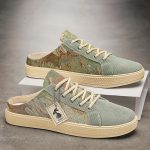 Men's Trendy Hollow Out Breathable Mule Shoes, Comfy Non Slip Casual Lace Up Durable Shoes, Men's Footwear - Image 5