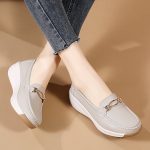 Women's Casual Loafers, Metallic Buckle Decor Slip On Shoes, Casual Comfortable Soft Sole Walking Shoes - Image 12