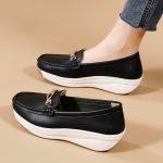 Women's Casual Loafers, Metallic Buckle Decor Slip On Shoes, Casual Comfortable Soft Sole Walking Shoes - Image 15
