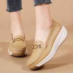 Women's Casual Loafers, Metallic Buckle Decor Slip On Shoes, Casual Comfortable Soft Sole Walking Shoes - Image 8