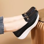 Women's Casual Loafers, Metallic Buckle Decor Slip On Shoes, Casual Comfortable Soft Sole Walking Shoes - Image 7