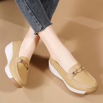 Women's Casual Loafers, Metallic Buckle Decor Slip On Shoes, Casual Comfortable Soft Sole Walking Shoes - Image 9
