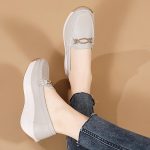 Women's Casual Loafers, Metallic Buckle Decor Slip On Shoes, Casual Comfortable Soft Sole Walking Shoes - Image 13