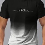 Men's Gradient Color And Alphabet Print "WHATEVER" Crew Neck And Short Sleeve T-shirt, Casual And Chic Tops For Summer Outdoors Wear - Image 2