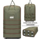 Expandable Wheeled Luggage Backpack, Foldable Large Capacity Travel Bag With Silent Resistant Wheel, Ideal For Business Trips & Studying Abroad - Image 11