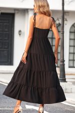 Lace Patchwork Solid Color Slip Dress - Image 5