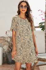 Leopard Print Ruffle Sleeve Casual Dress - Image 5