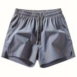 Men's Zipper Pockets Active Shorts, Casual Waist Drawstring Quick Drying Shorts, Running, Sports, Fitness Quarters - Image 2