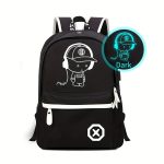 1pc Luminous Backpack, Men's Fashion Trendy Backpack, Large Capacity Lightweight Oxford Simple Cartoon Backpack