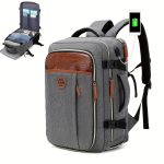 Carry-On Travel Backpack With Shoes Compartment, Expandable Waterproof Luggage Daypack, Portable Laptop Schoolbag - Image 8