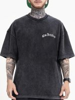 Men's Los Angeles' Printed Short-sleeved Drop-shoulder T-shirt Round Neck Top