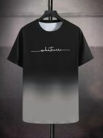 Men's Fashion Gradient Color Sports T-shirt, Casual Stretch Round Neck Tee Shirt For Summer - Image 10