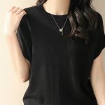Solid Color Crew Neck Pullover Sweater, Casual Short Sleeve Ribbed Knitted Sweater For Every Day, Women's Clothing - Image 3