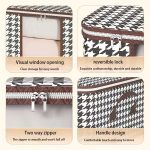 24/80L Large Capacity Houndstooth Pattern Box, Clothes Zipper Container, Dustproof Organizer - Image 7