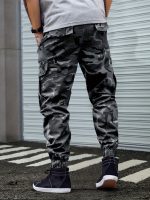 Men's Camouflage Pattern Loose Fit And Cuffed Cargo Pants With Multiple Flap Pockets, Versatile For Street Wear And Outdoors Activities - Image 5