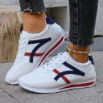 Women's Fashion Lace-Up Sneakers, Preppy Soft Sole Comfort Walking Shoes, Casual Low-top Athletic Shoes - Image 4