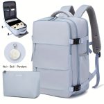 Large Capacity Travel Backpack With Shoe Compartment, Dacron Lightweight Laptop Daypack With Charging Port, Fashion Travel Commuter Bag - Image 7