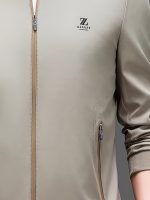 Men's Solid Colour Lapel Jackets With Zipper, Comfy Casual Long Sleeve Business Style Tops For Men's Outdoor Activities - Image 6