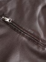 2026 Autumn And Winter New Zipper Cardigan Pocket PU Leather Small Stand Collar MotorcycleJacket Coat Men's Coat - Image 12