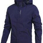 Men's Lightweight Waterproof Rain Jacket, Hooded Shell Outdoor Raincoat Hiking Windbreaker Jacket Coat - Image 9