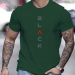 Black' Print Tee Shirt, Tee For Men, Casual Short Sleeve T-shirt For Summer Spring Fall, Tops As Gifts - Image 3