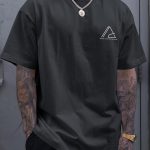 Geometric Graphic Print Men's Creative Top, Casual Short Sleeve Crew Neck T-shirt, Men's Clothing For Summer Outdoor - Image 8