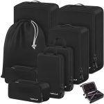 8 Pcs Travel Compression Packing Cubes, Solid Color Versatile Luggage Bags, Lightweight Clothes Bags - Image 2