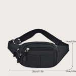 1pc Men's Simple Fashion Waist Bag, Casual Large Travel Motorcycle Fanny Pack - Image 3