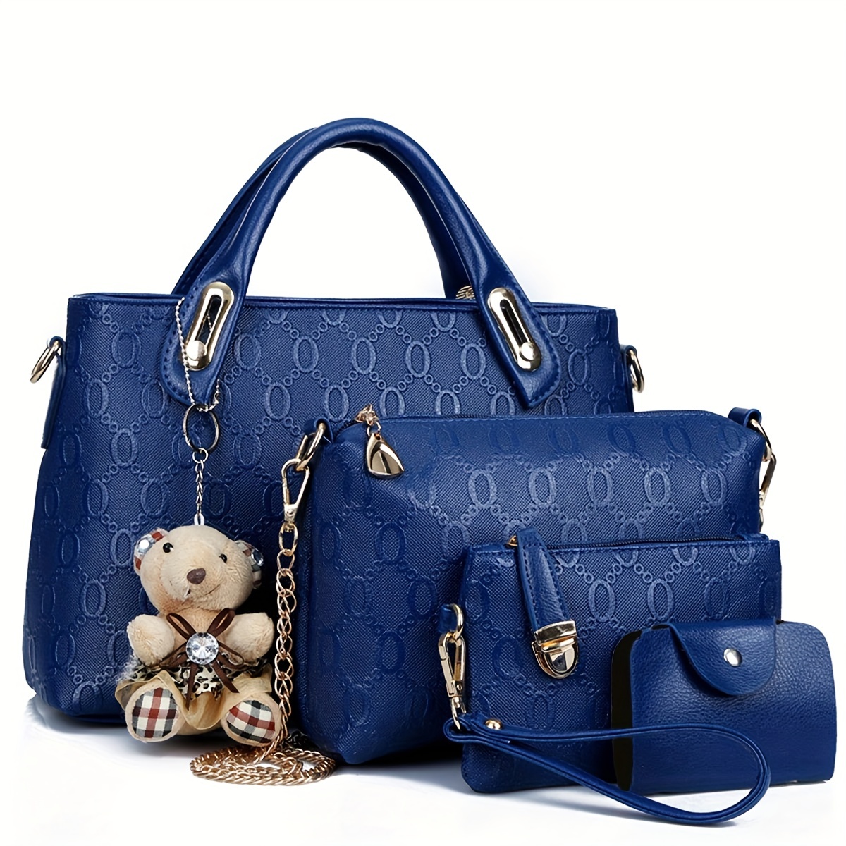 228e9e005bfac0c30d68a3b155f3f777.jpg 4pcs/set, New Handbag, Shoulder Straddle Package, PU Leather Cosmetic Bag - Image 1