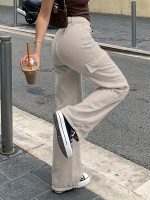 Flap Pockets Wide Leg Cargo Pants, Casual High Waist Loose Pants For Spring & Summer, Women's Clothing - Image 7