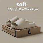 Solid Color EVA Pillow Slides, Lightweight Soft Sole Home Shower Slides, Non-Slip Beach Slides - Image 4