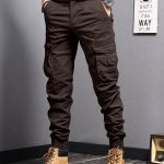 Men's Casual Tapered Multi Pocket Joggers, Chic Street Style Cargo Pants - Image 3