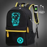 1pc Luminous Backpack, Men's Fashion Trendy Backpack, Large Capacity Lightweight Oxford Simple Cartoon Backpack - Image 7