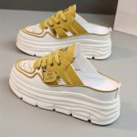 Women's Breathable Platform Mule Sneakers, Casual Cutout Design Lace Up Shoes, Comfortable Summer Shoes - Image 8