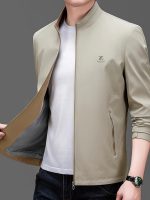 Men's Solid Colour Lapel Jackets With Zipper, Comfy Casual Long Sleeve Business Style Tops For Men's Outdoor Activities - Image 7