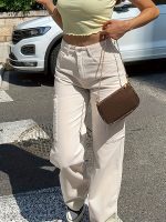 Flap Pockets Wide Leg Cargo Pants, Casual High Waist Loose Pants For Spring & Summer, Women's Clothing - Image 5
