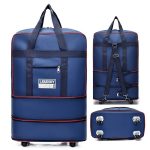 Expandable Wheeled Luggage Backpack, Foldable Large Capacity Travel Bag With Silent Resistant Wheel, Ideal For Business Trips & Studying Abroad - Image 10