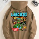 UFO & Alien Print Hoodie, Cool Hoodies For Men, Men's Casual Graphic Design Pullover Hooded Sweatshirt With Kangaroo Pocket Streetwear For Winter Fall, As Gifts - Image 6