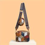 Rhombus Pattern Crossbody Bag, Colorblock Mini Square Bag, Women Retro Shoulder Bag With Coin Purse - Image 2
