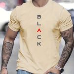 Black' Print Tee Shirt, Tee For Men, Casual Short Sleeve T-shirt For Summer Spring Fall, Tops As Gifts - Image 5