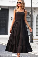 Lace Patchwork Solid Color Slip Dress - Image 3
